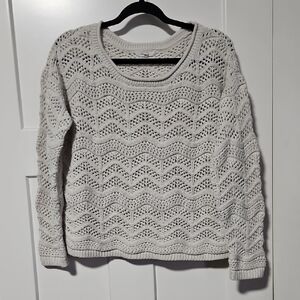Maurices Cream/White Crochet Sweater